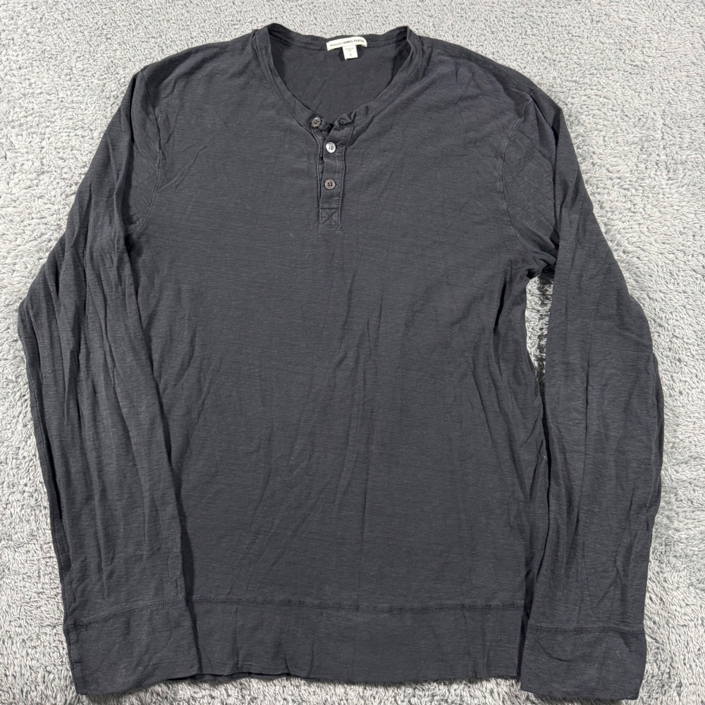 James Perse Henley Shirt Mens 1 Long Sleeve Lightweight Made in USA
